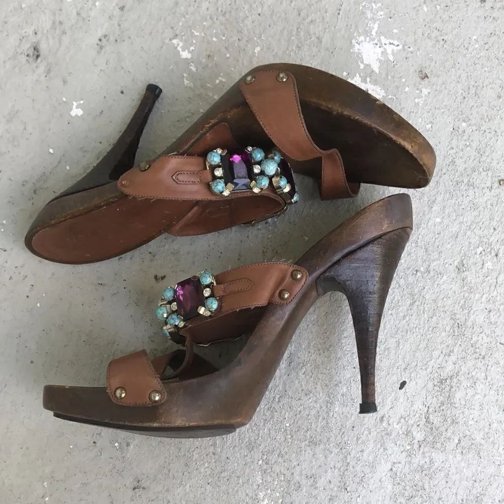 Valentino Rhinestone Platforms - Picture 2 of 7